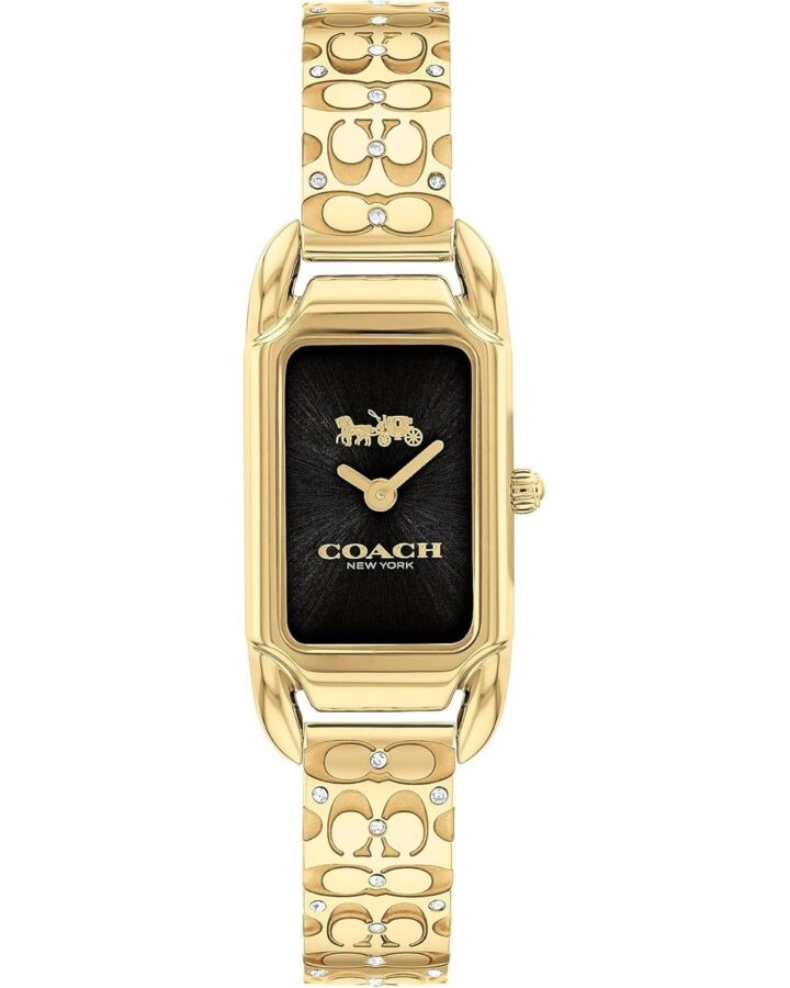 Coach Women's Cadie Gold-Tone Black DialBangle Watch