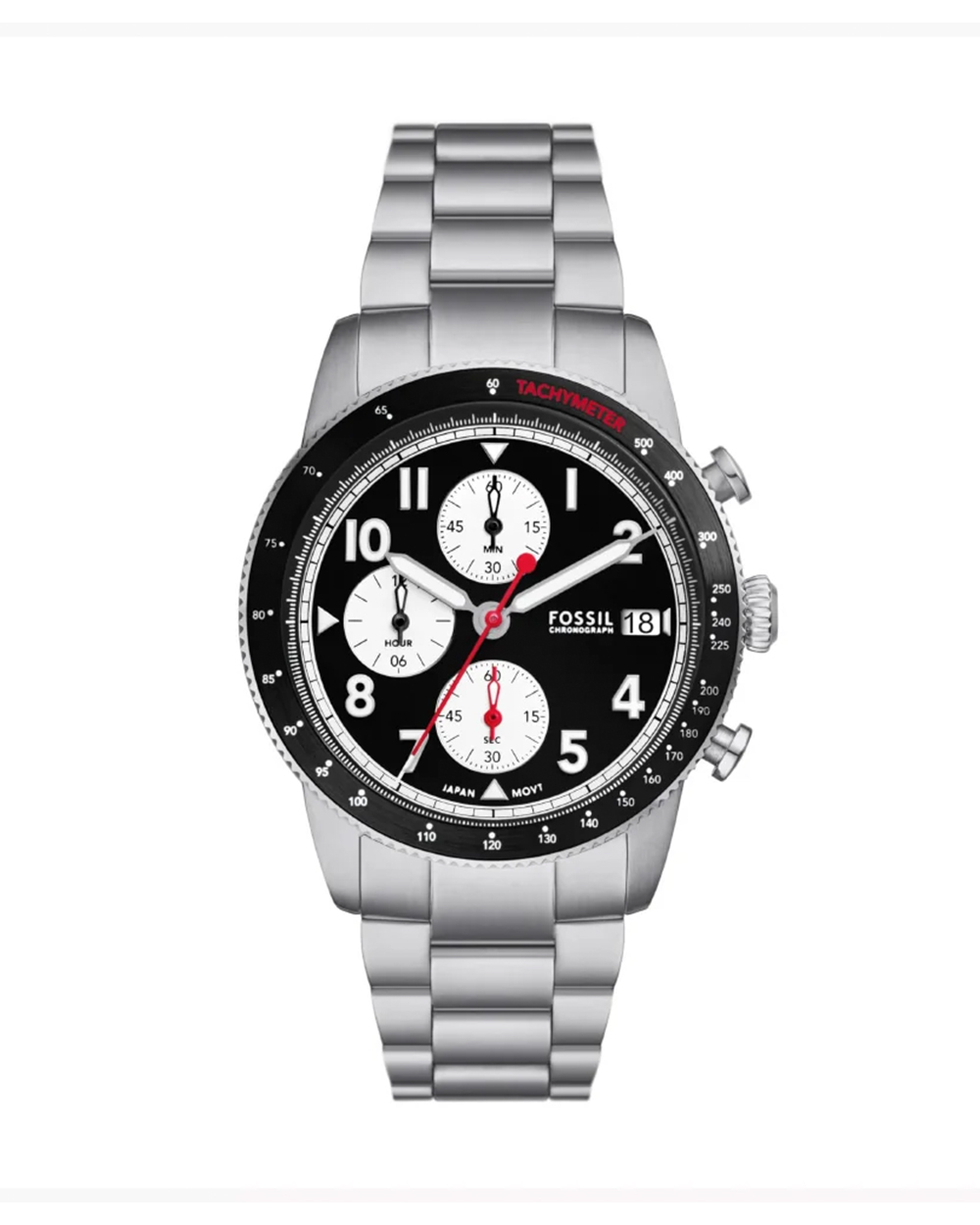 Fossil Sport Tourer Black Chronograph Stainless Steel Watch