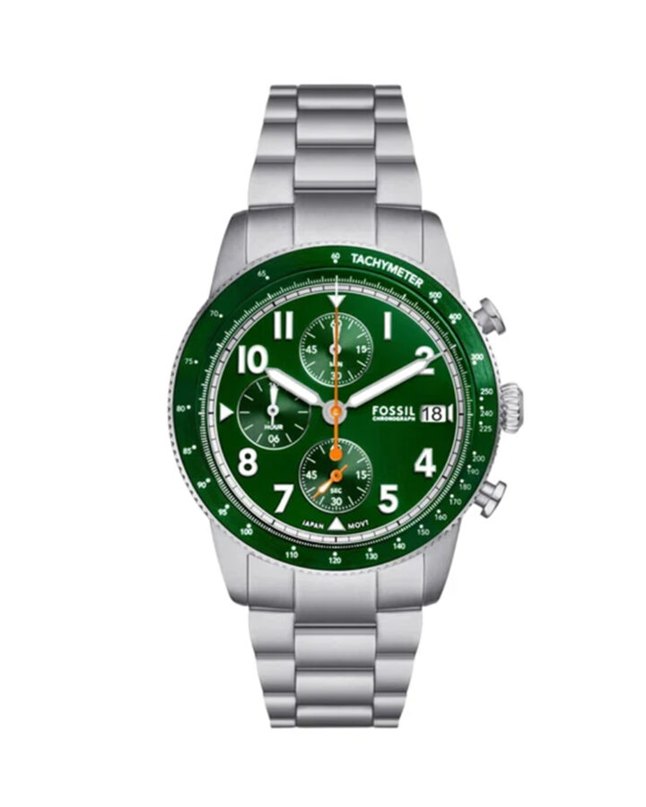 Fossil Sport Tourer Green Chronograph Stainless Steel Watch