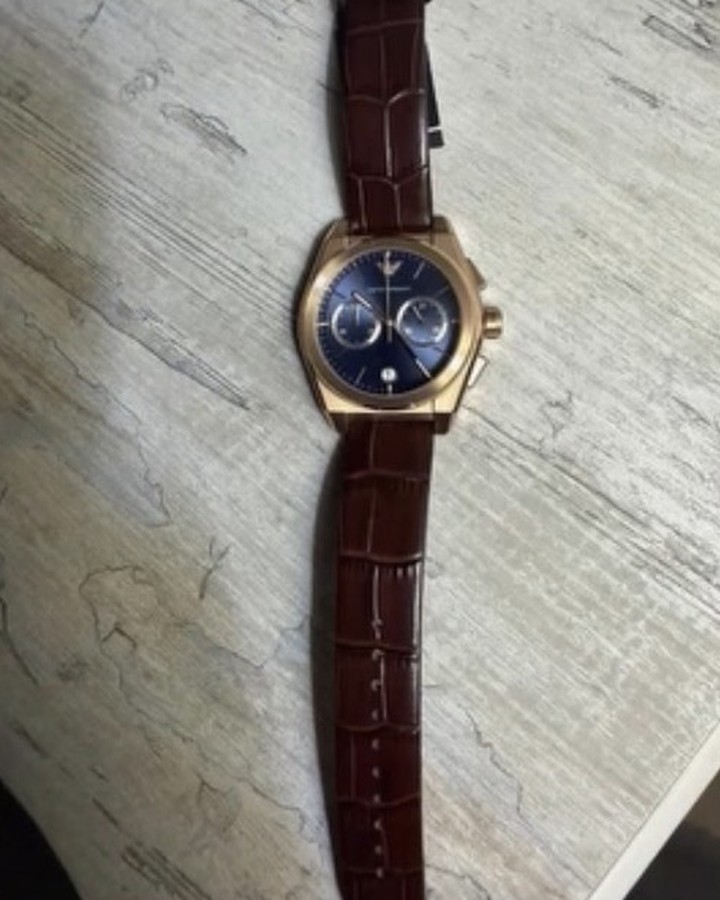 Emporio Armani chronograph on a leather strap