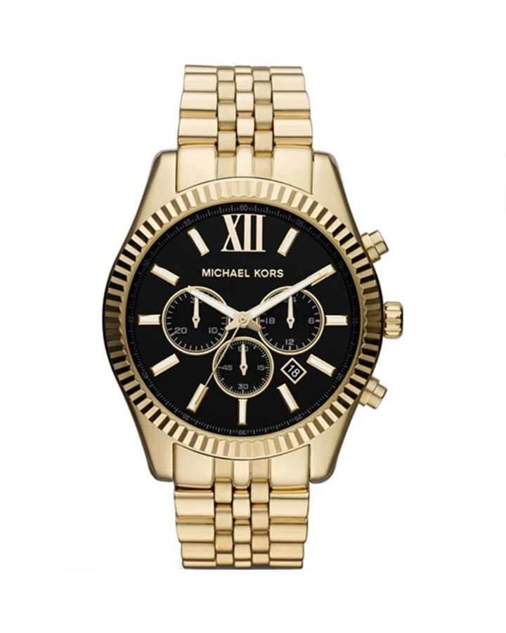 Michael Kors Lexington men's gold-tone and black chronograph watch